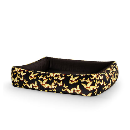 Lightning Butterflies Jet Personalized Lounge Dog Bed With Sides