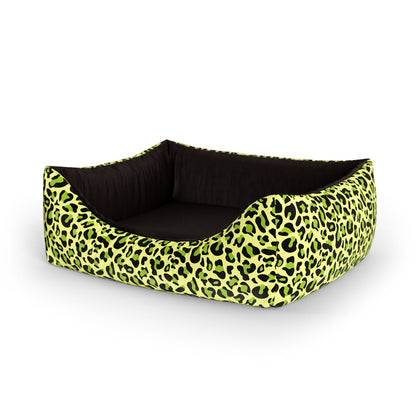 Crazy Leopard Scream Personalized Lounge Dog Bed With Entrance