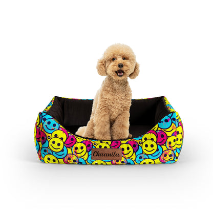 Smiles Canary Personalized Lounge Dog Bed With Entrance