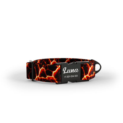 Lava  Cardinal Personalized Dog Collar And Leash Set