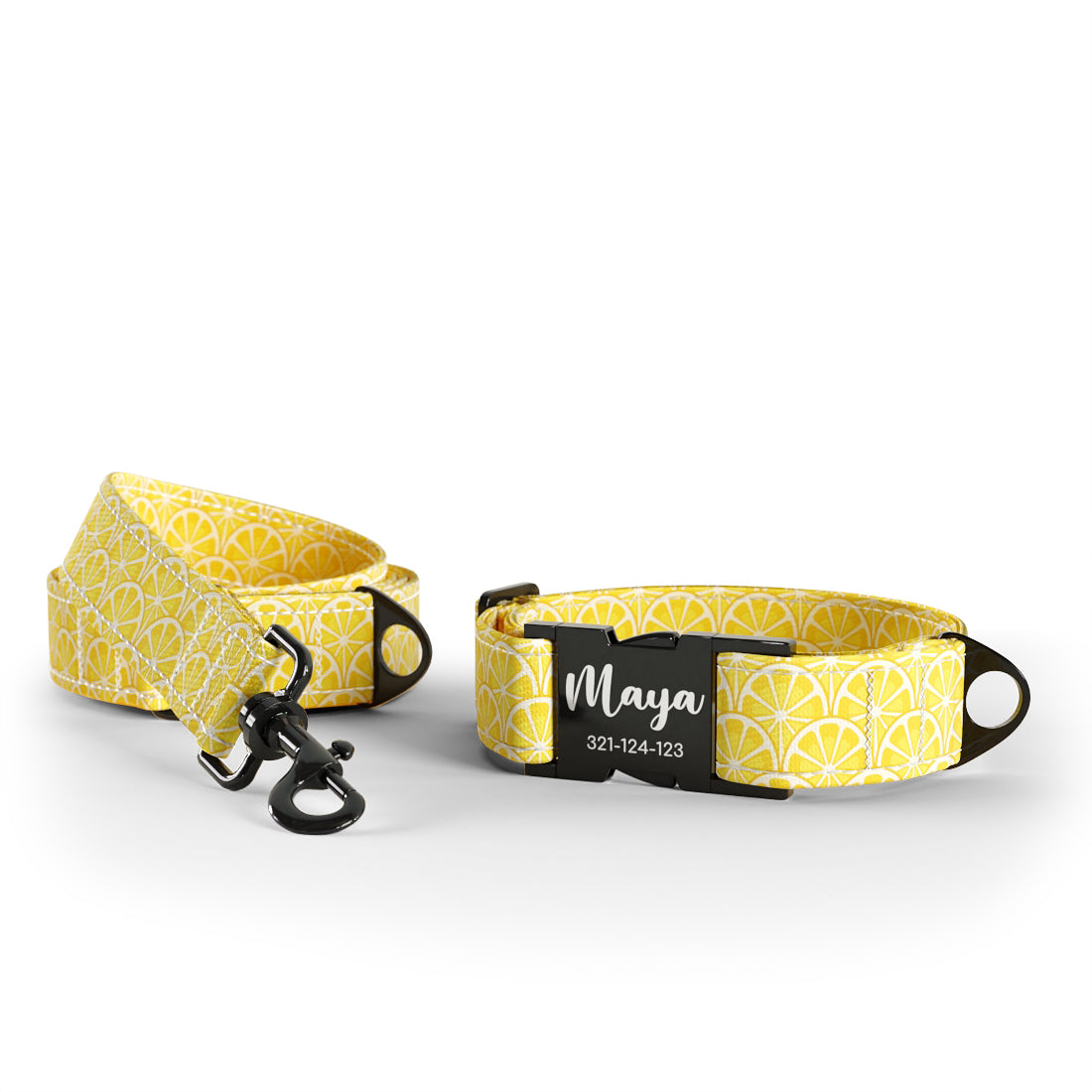 Pink Lemonade Aureolin Personalized Dog Collar And Leash Set