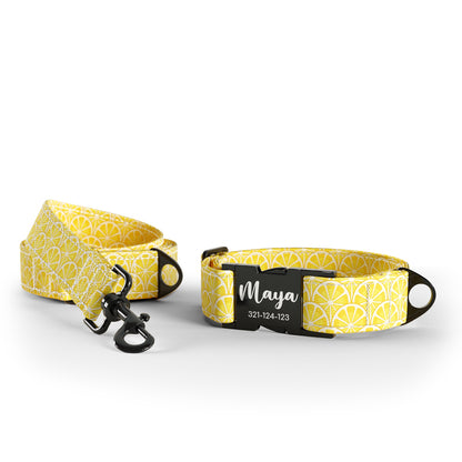 Pink Lemonade Aureolin Personalized Dog Collar And Leash Set