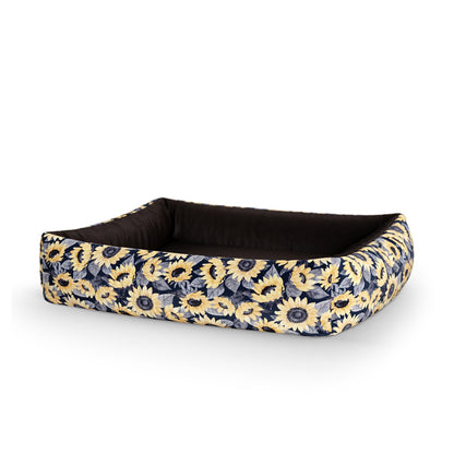 Sunflowers Maya Personalized Lounge Dog Bed With Sides