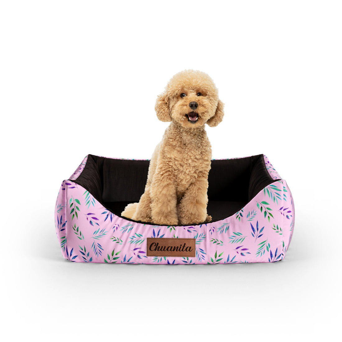 Tropical Flowers Charm Personalized Lounge Dog Bed With Entrance