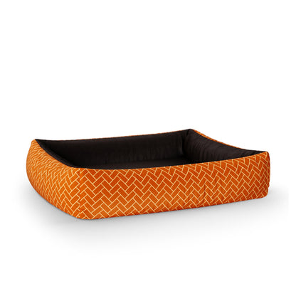 Little Fox Saffron Personalisiertes Lounge-Hundebett mit Seiten