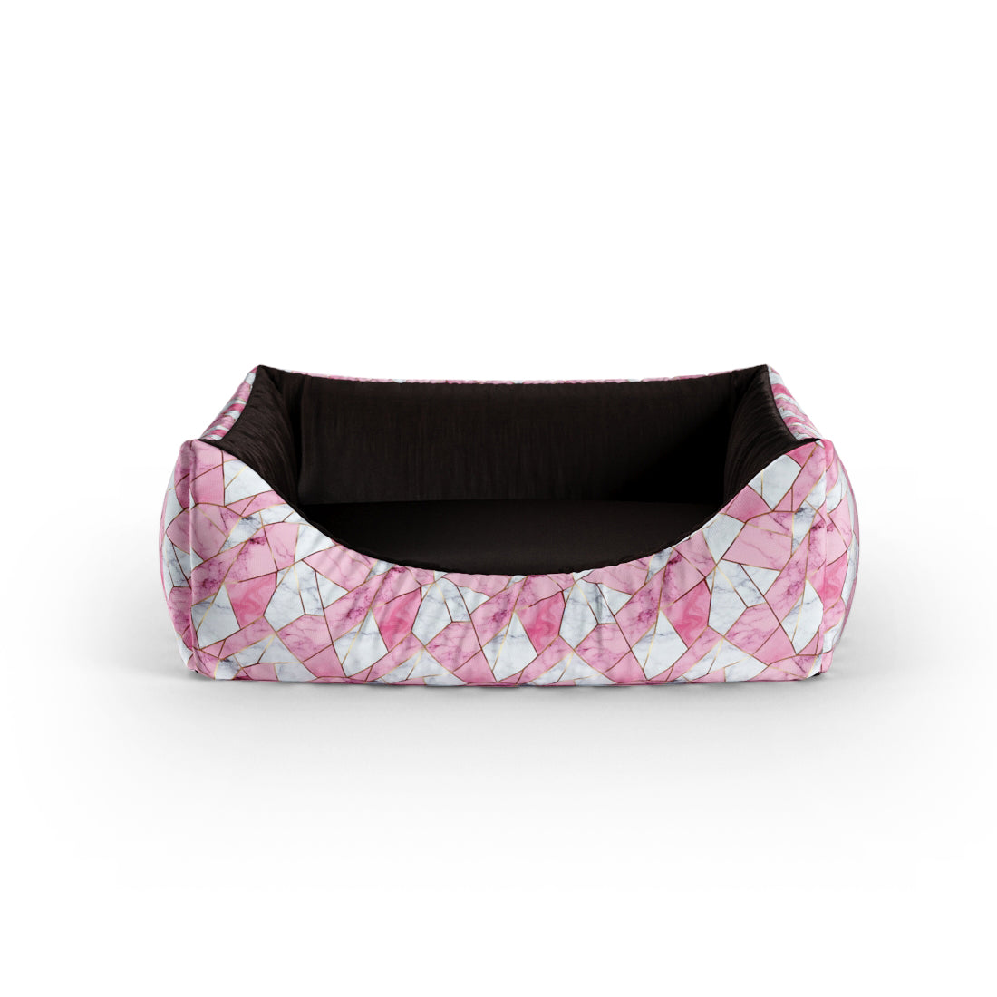 Personalisiertes Lounge-Hundebett Kobi aus rosa Marmor mit Eingang