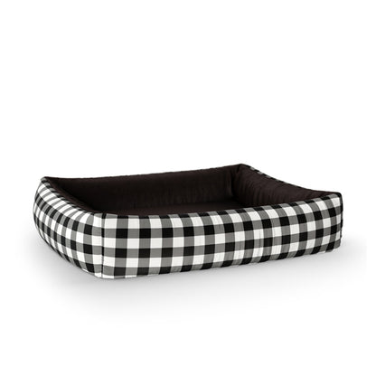 Color Buffalo Snow Personalized Lounge Dog Bed With Sides