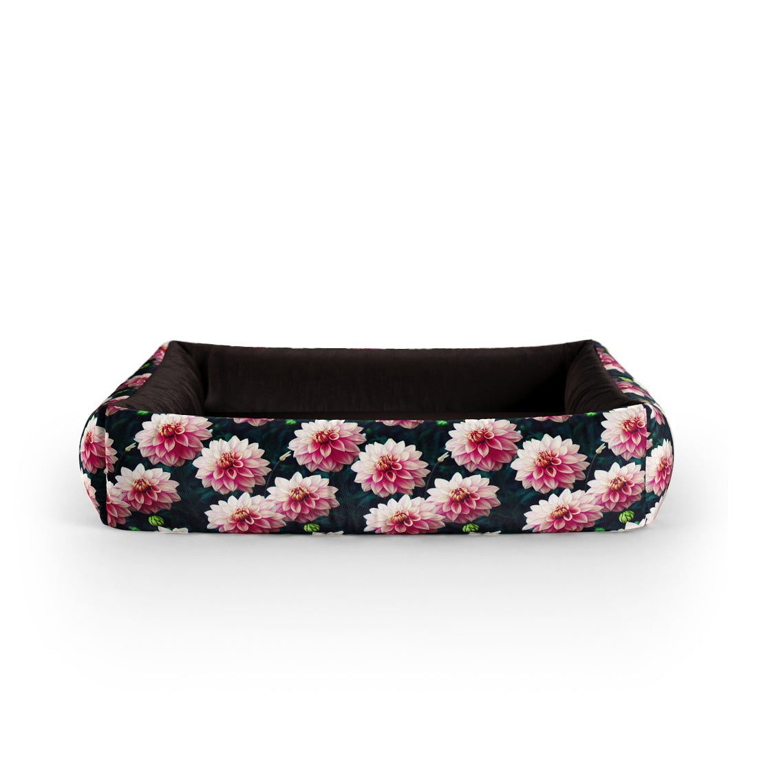 Dahila Flowers Imperial Personalisiertes Lounge-Hundebett mit Seiten