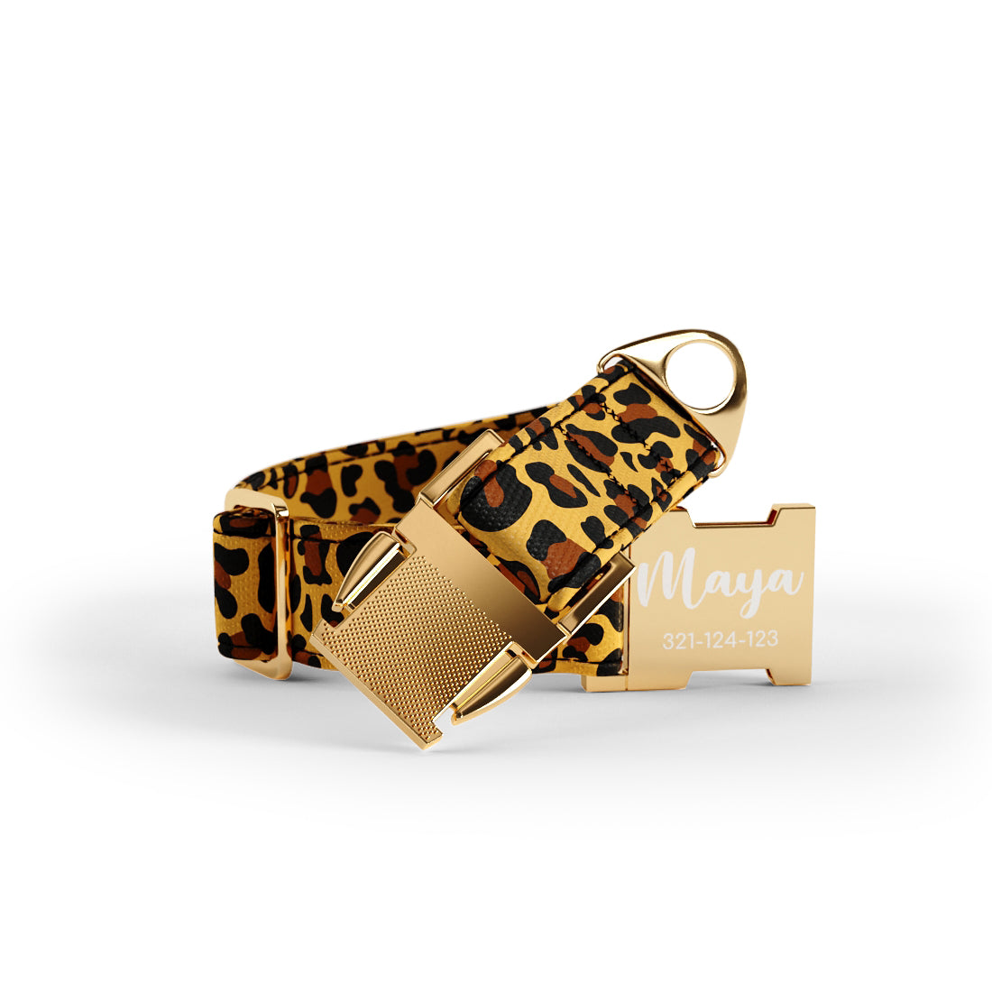 Leopard Perser personalisiertes Hundehalsband