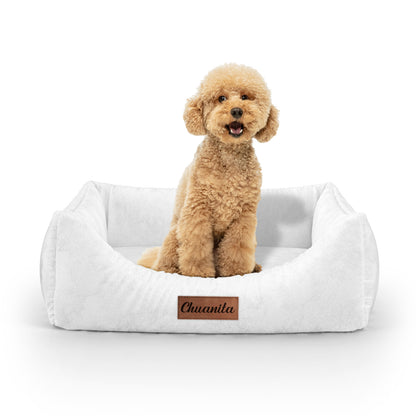 Luxury Velvet Look Issabeline Personalized Lounge Dog Bed With Entrance