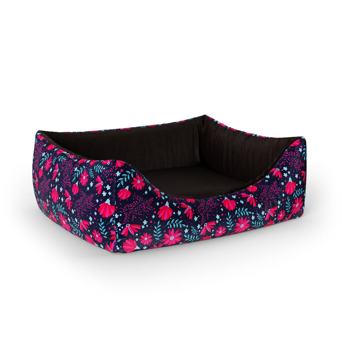 Folclore Flowers Flirt Personalisiertes Lounge-Hundebett mit Eingang