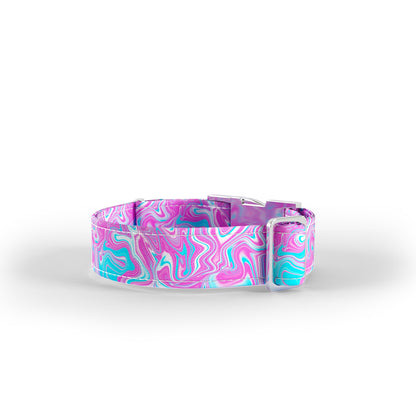 Water Marble  Coral Personalized Dog Collar