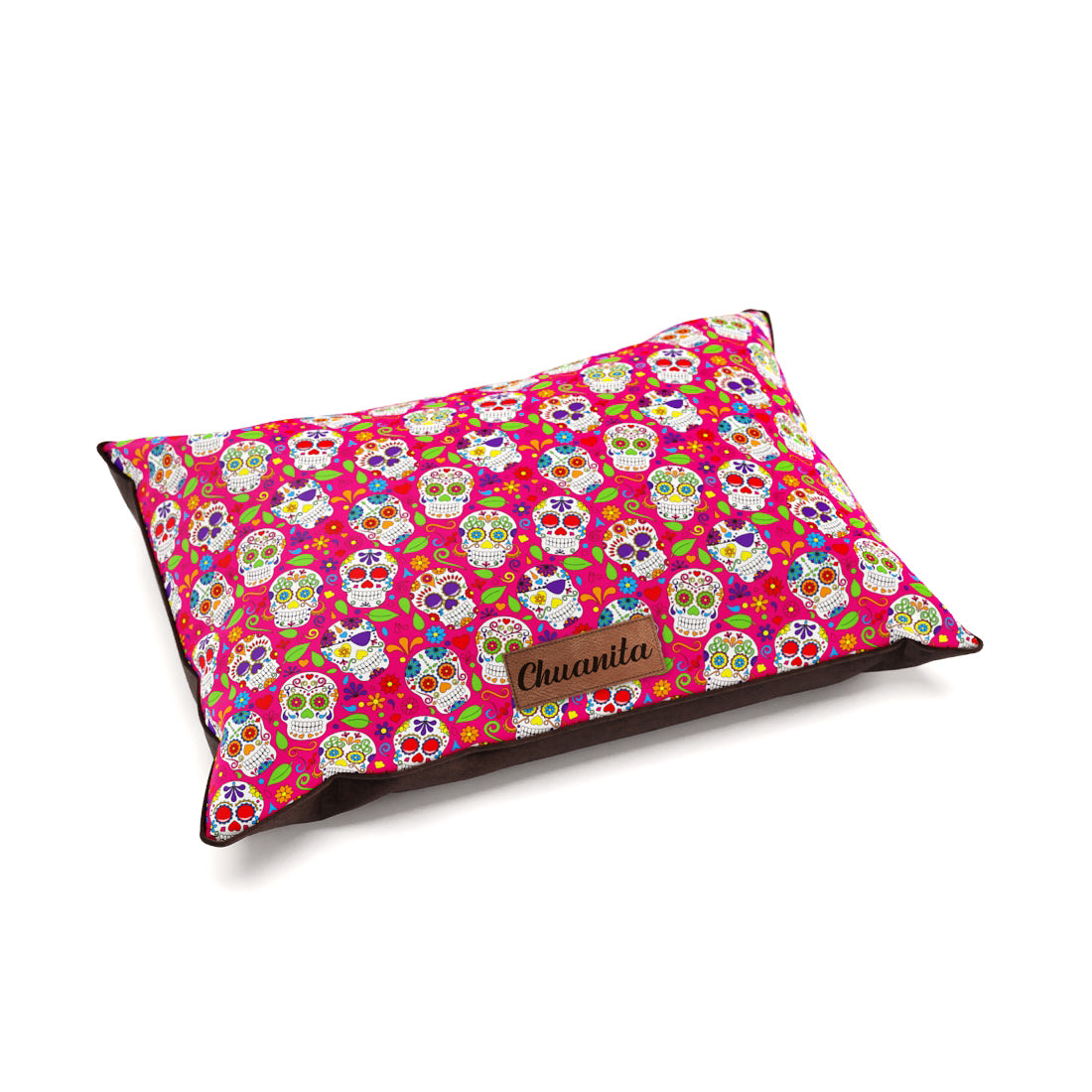 Mexico Skulls Cerise Personalized Pillow Style Fashion Dog Bed