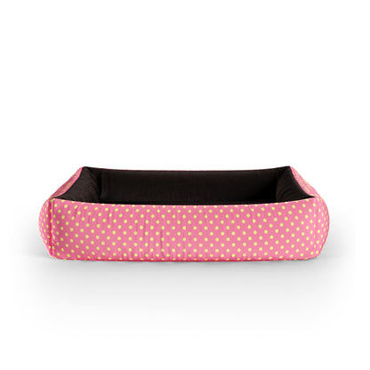 Trio Polka Dots Palle Personalisiertes Lounge-Hundebett mit Seiten