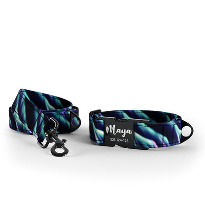 Aurora Shocking Personalized Dog Collar And Leash Set