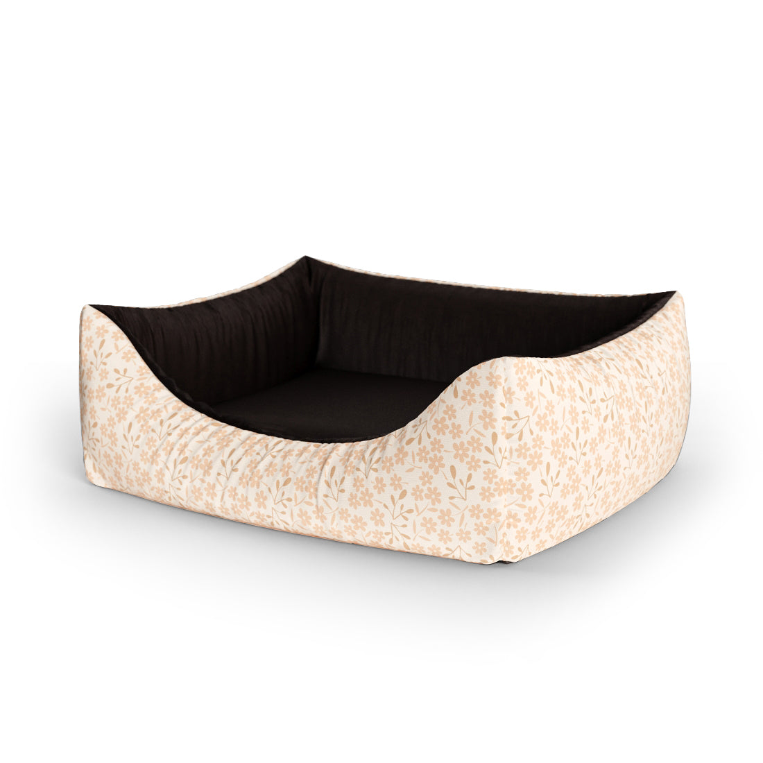 Minimalist Flowers Misty Personalized Lounge Dog Bed With Entrance