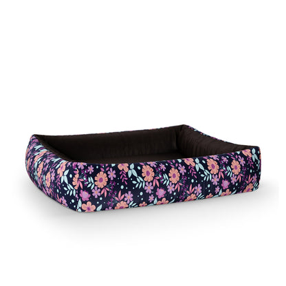 Folclore Flowers Leven Personalized Lounge Dog Bed With Sides