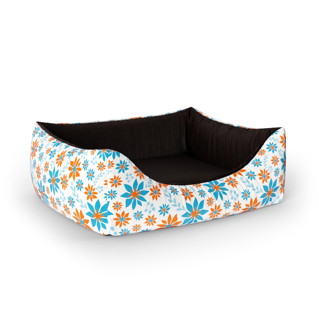 Schneeblumen Floral Personalisierte Lounge Hundebett mit Eingang