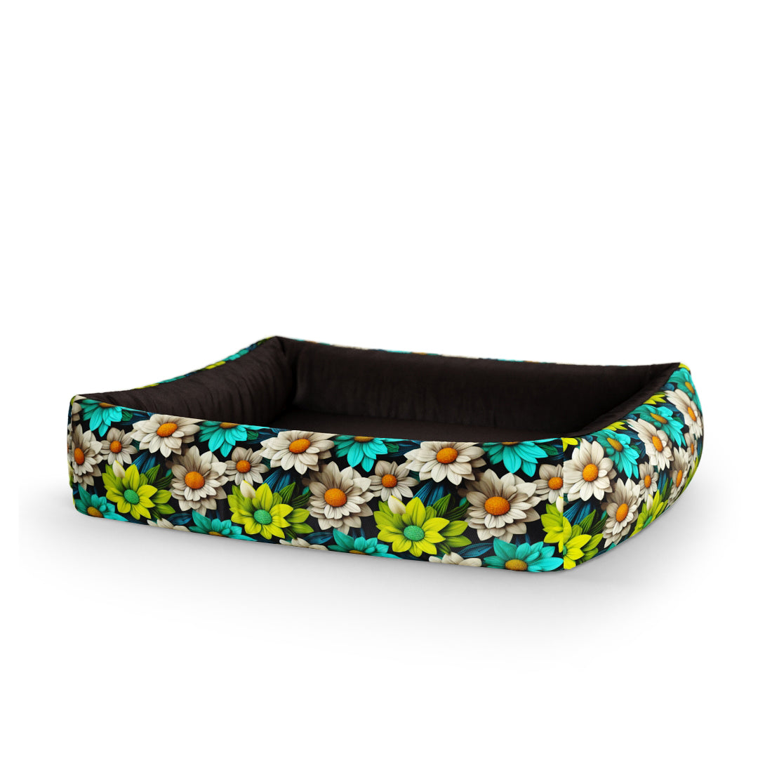 Garden Flowers Kelly Personalized Lounge Dog Bed With Sides