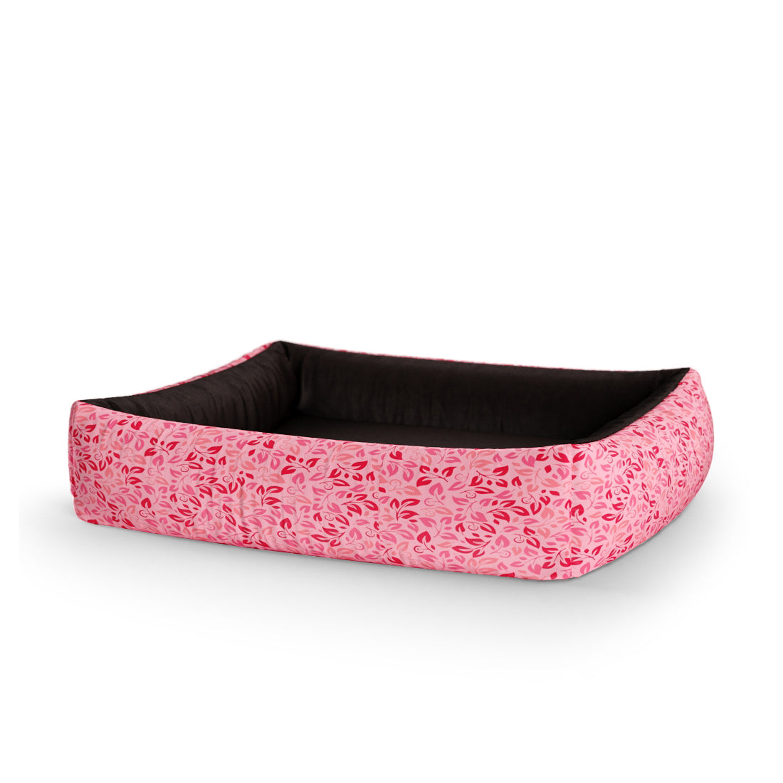 Minimalist Flowers Holly Personalized Lounge Dog Bed With Sides