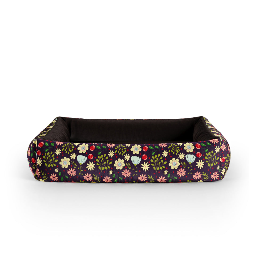 Wild Forest Flowers Harvest Personalisiertes Lounge-Hundebett mit Seiten