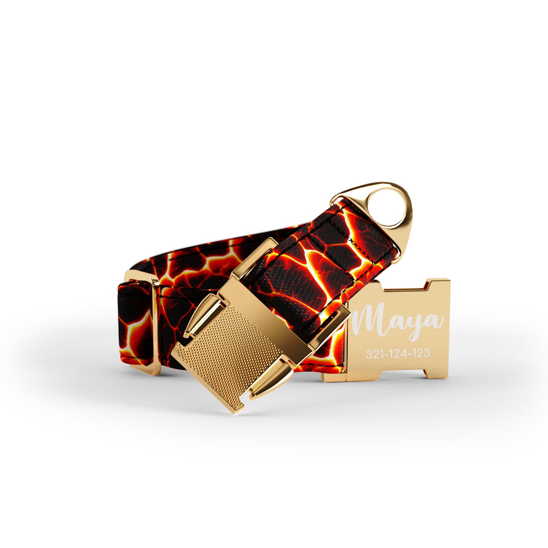 Lava  Cardinal Personalized Dog Collar