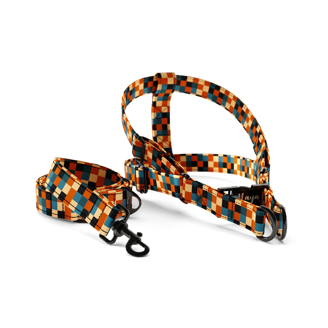 Little Fox Flax Personalized Dog Fashion Belt Harness And Leash Set