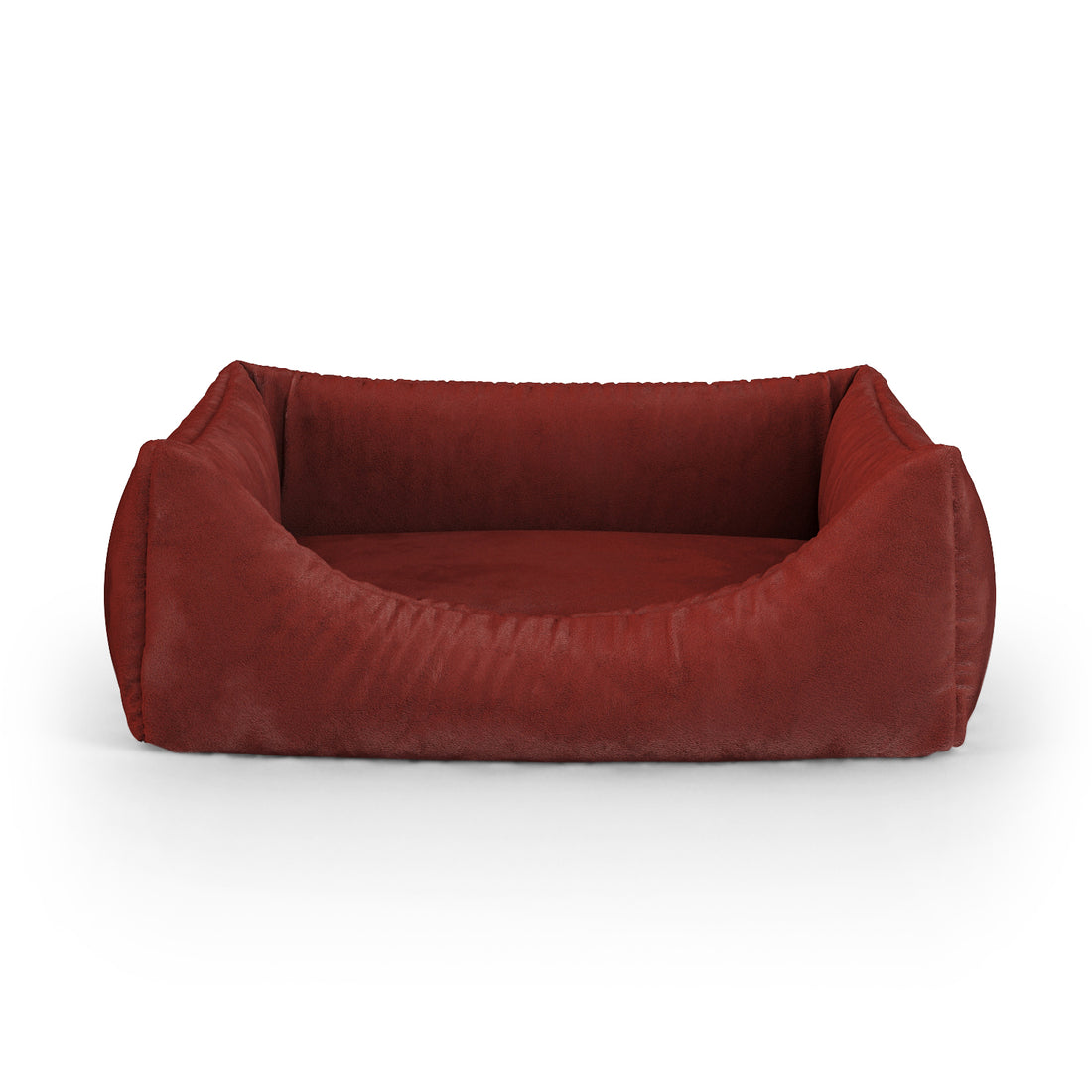 Luxury Velvet Look Mahogany Personalized Lounge Dog Bed With Entrance