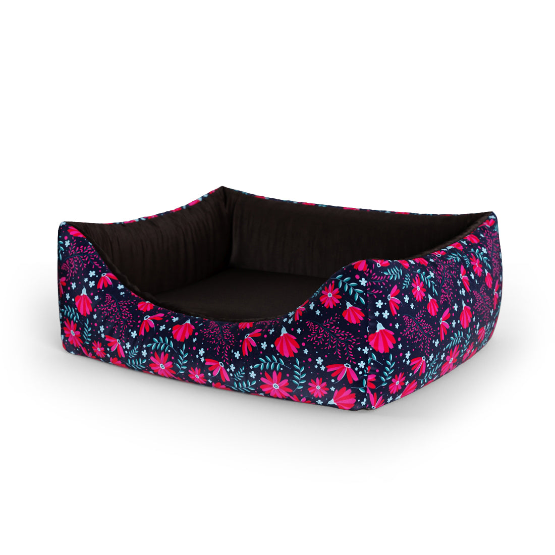 Folclore Flowers Flirt Personalisiertes Lounge-Hundebett mit Eingang