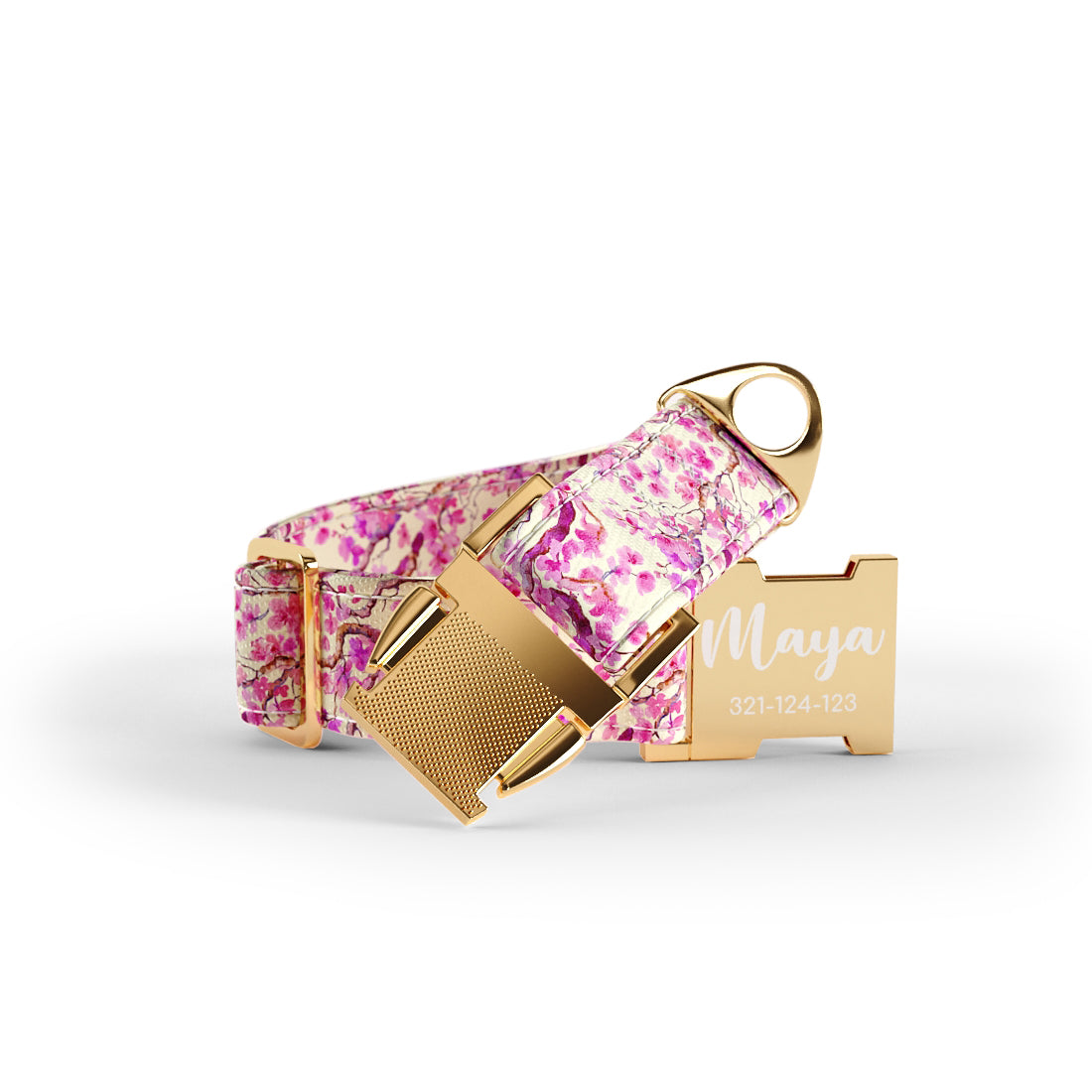 Sakura Salmon Personalized Dog Collar