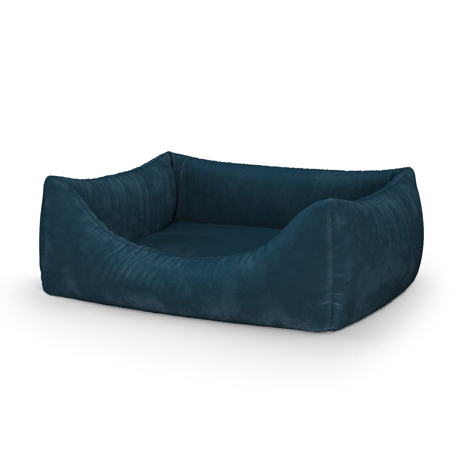 Luxury Velvet Look Midnight Personalized Lounge Dog Bed With Entrance