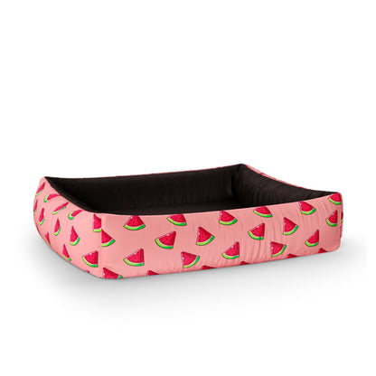 Wattermelon Mimi Personalized Lounge Dog Bed With Sides