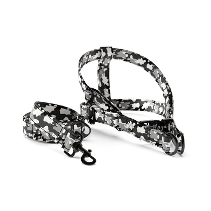 Camoflage Winter Personalized Dog Fashion Belt Harness And Leash Set