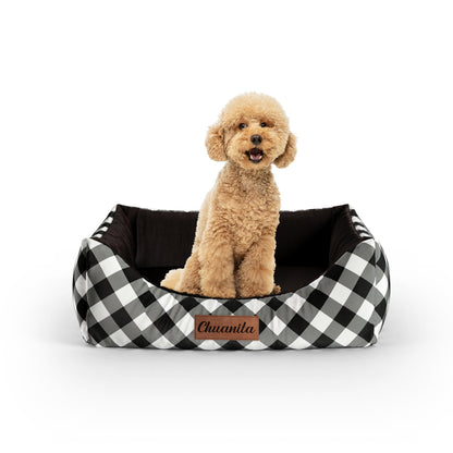 Buffalo Christmas Gunme Personalized Lounge Dog Bed With Entrance