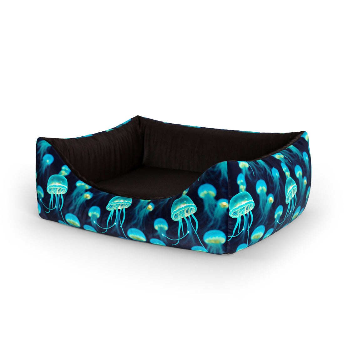 Jellyfish Lapis Personalized Lounge Dog Bed With Entrance