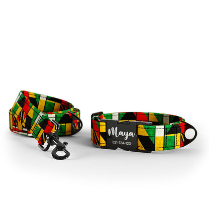 Afrikanisches Moos personalisiertes Hundehalsband