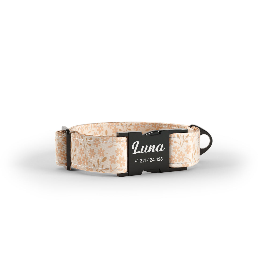 Minimal Flowers Misty Personalized Dog Collar