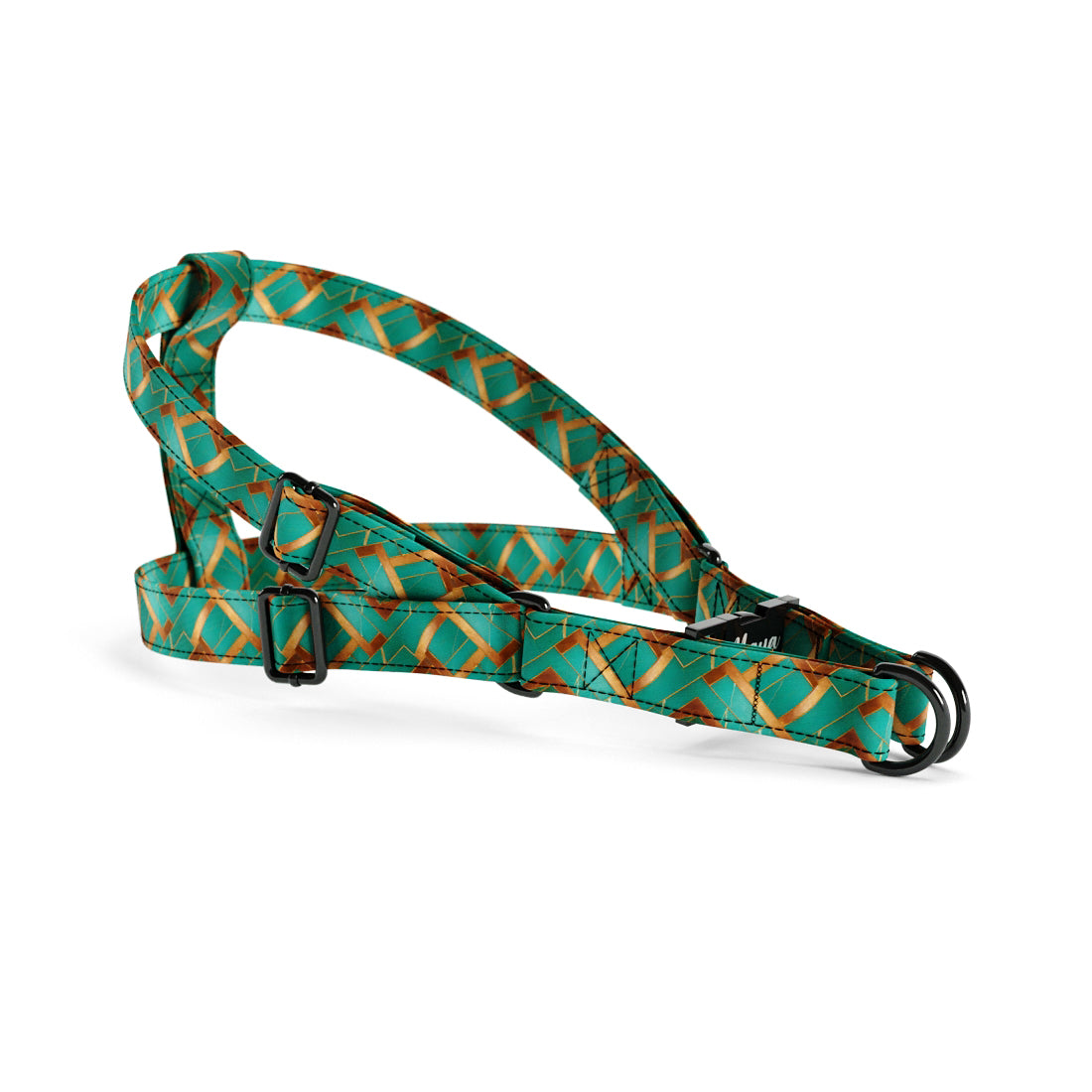 Retro Marble Jungle Personalized Dog Belt Harness