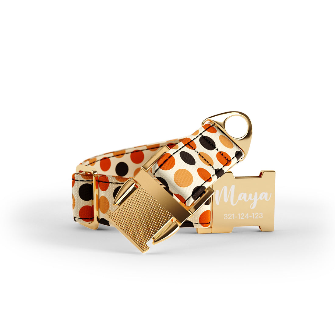 Autumn Colors Pumpkin Personalized Dog Collar