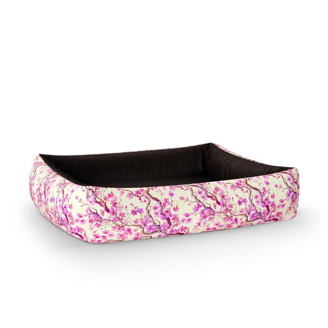 Sakura Salmon Personalized Lounge Dog Bed With Sides