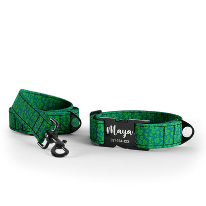 Minimal Flowers Hunter Personalized Dog Collar