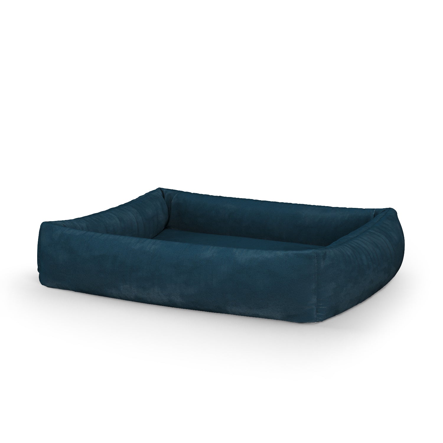 Luxury Velvet Look Midnight Personalized Lounge Dog Bed With Sides