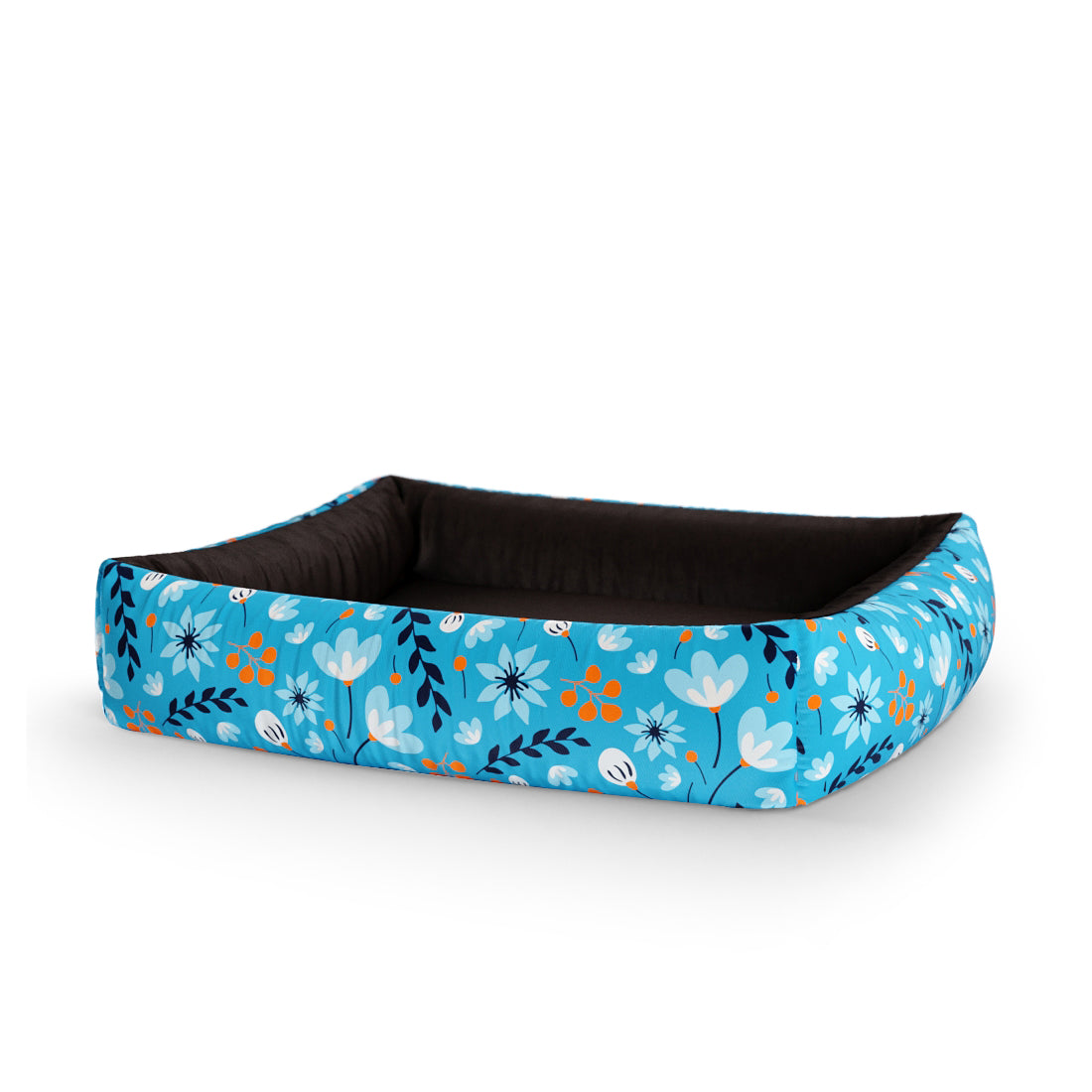 Summer Flowers Aero Personalized Lounge Dog Bed With Sides