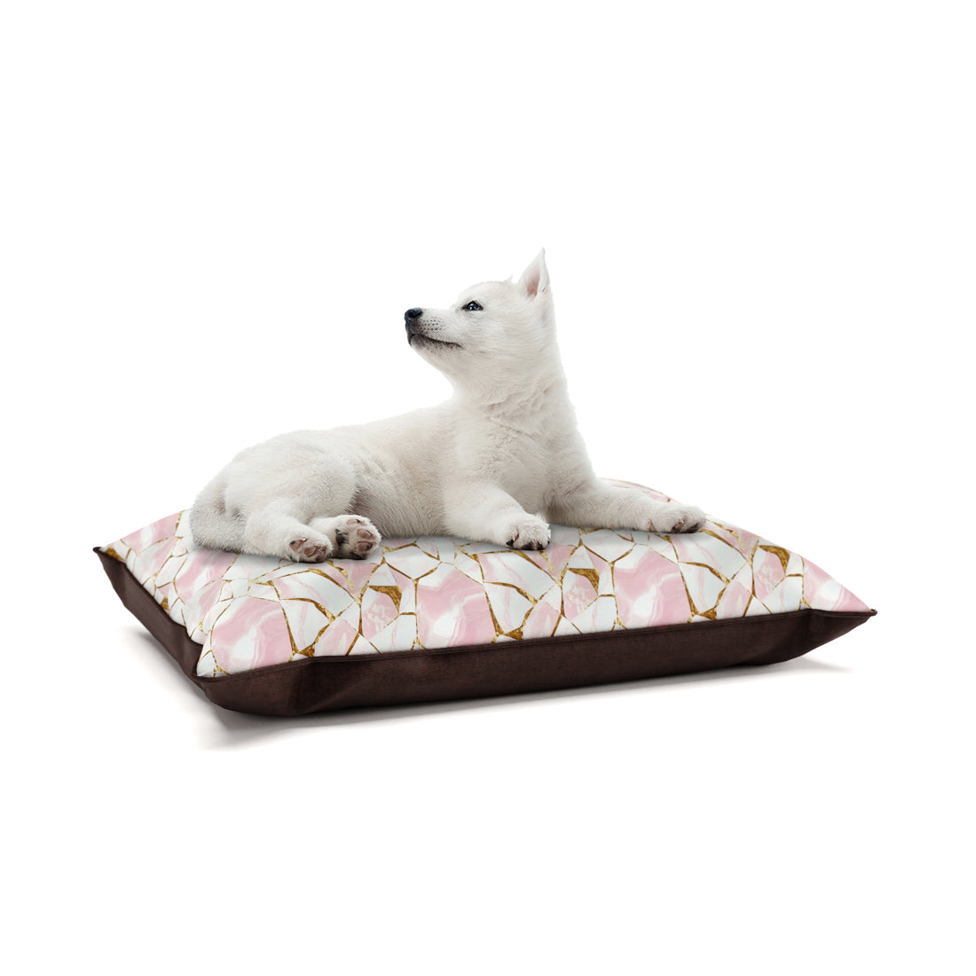 Pink Marble Linen Personalized Pillow Style Fashion Dog Bed