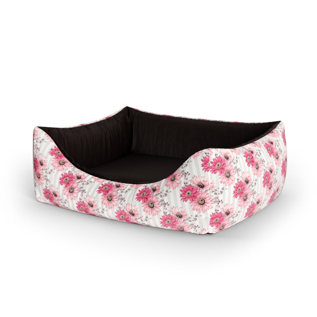 Watercolor Flowers Liseran Personalized Lounge Dog Bed With Entrance