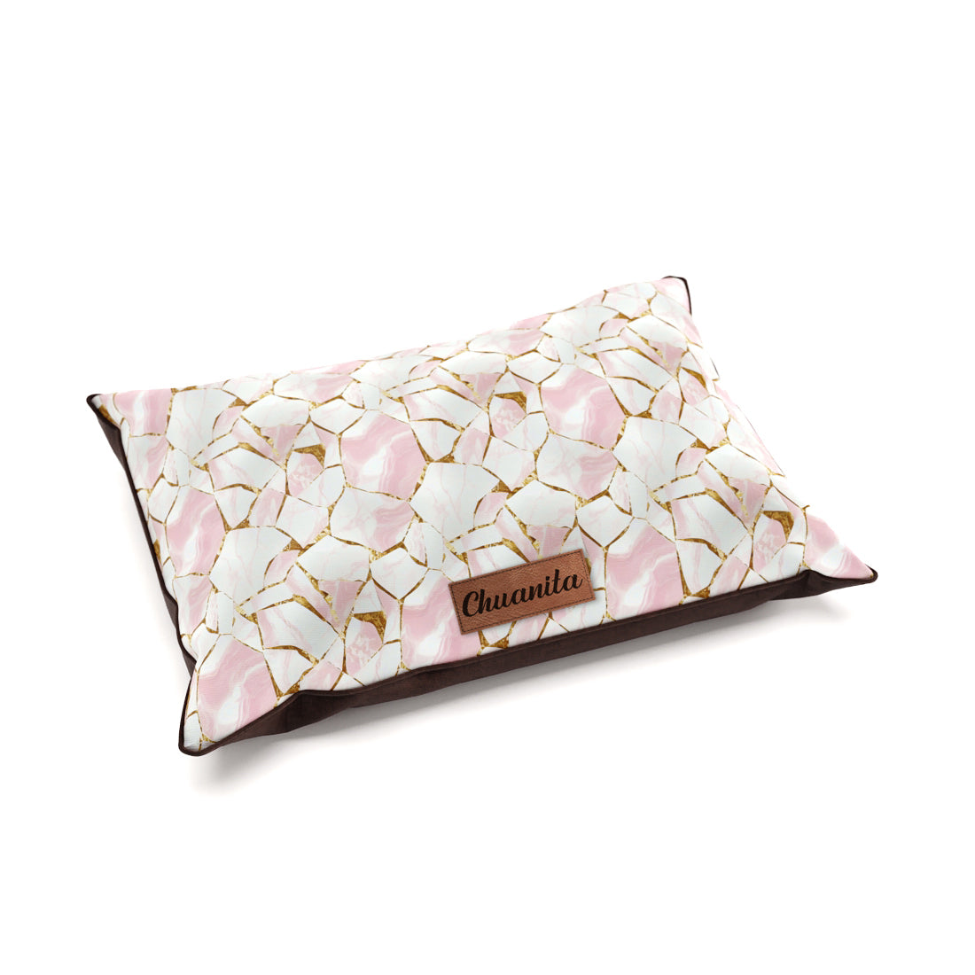 Pink Marble Linen Personalized Pillow Style Fashion Dog Bed