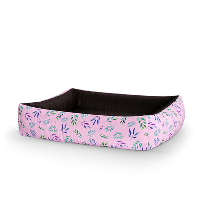 Tropical Flowers Charm Personalized Lounge Dog Bed With Sides