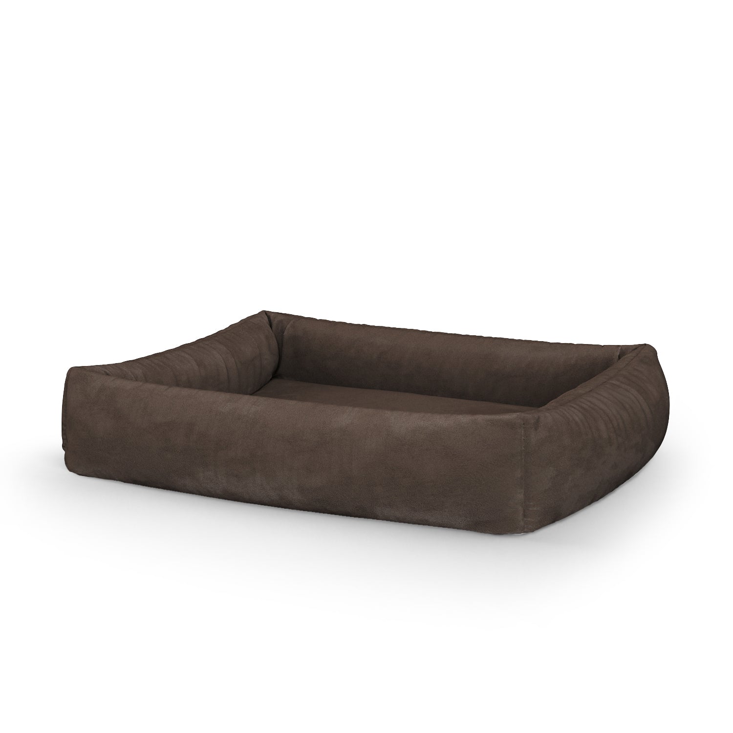 Luxury Velvet Look Saddle Personalized Lounge Dog Bed With Sides