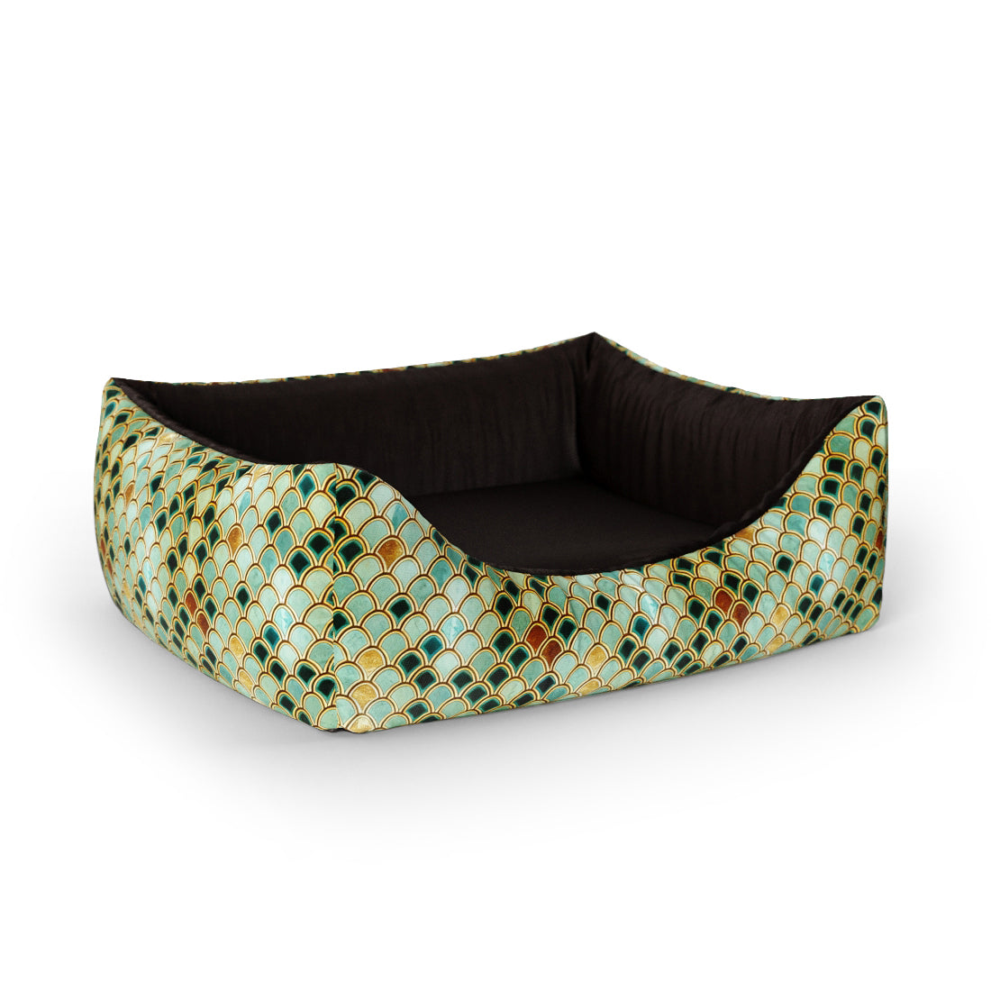 Fish Marble Mountain Personalized Lounge Dog Bed With Entrance