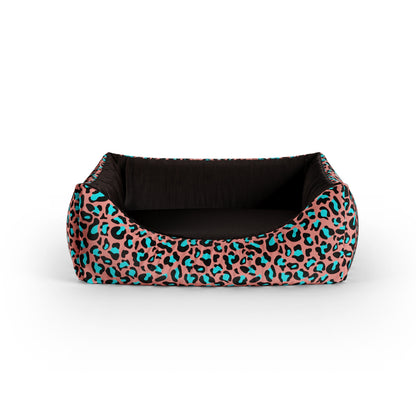 Crazy Leopard Genta Personalisiertes Lounge-Hundebett mit Eingang